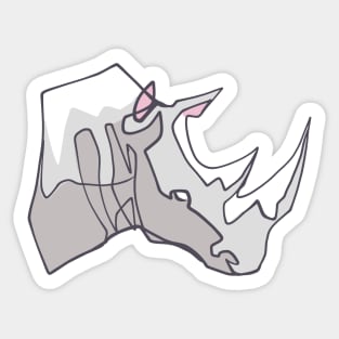 Hand drawn rhino head vector illustration Sticker